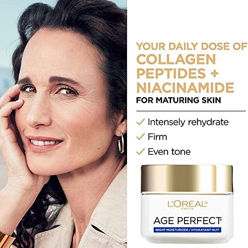 L'Oreal Paris Skin Care Age Perfect Night Cream, Anti-Aging Face Moisturizer With Soy Seed Proteins, 2.5 Oz